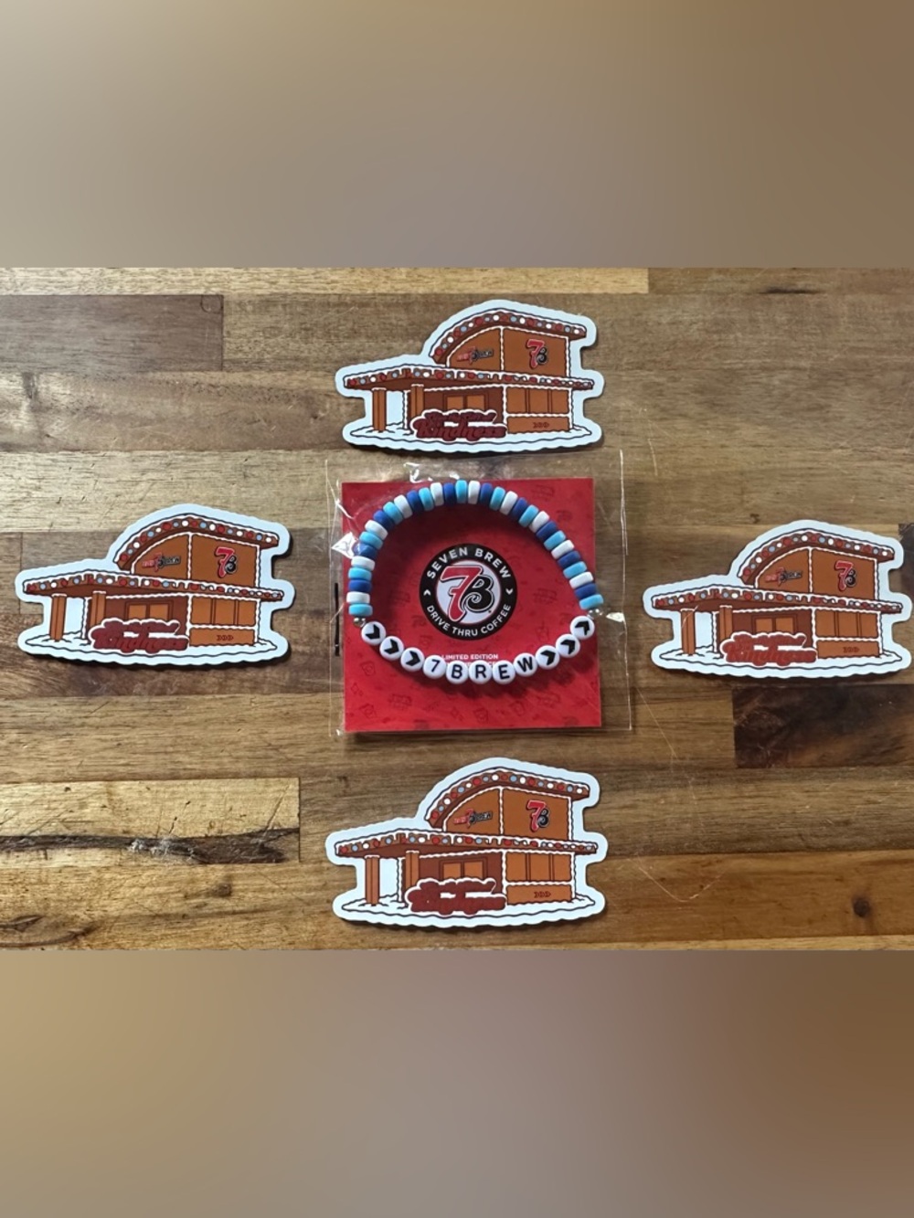 New Limited Edition 7 Brew Friendship Bracelet & 4 sticker set